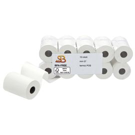 Blister 10 rotoli carta termica 55gr BPA free 57mm x 30mt (POS / Carte credit