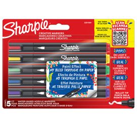 Astuccio 5 marcatori acrilici punta tonda colori assortiti Sharpie