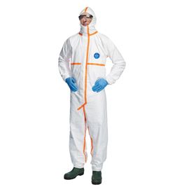 Tuta Tyvek® 800J c/nastrature arancione tg XXL bianco Dupont