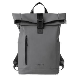 Zaino Roll-top Drop gomma antipioggia dim. 30x42x14cm grigio InTempo