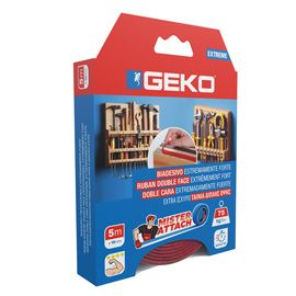 Nastro biadesivo EXTREME Mister Attach 19mmx5m grigio/rosso Geko