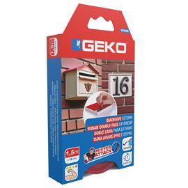 Nastro biadesivo OUTDOOR Mister Attach 19mmx1,5m grigio/rosso Geko