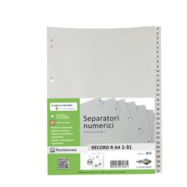 SEPARATORE NUMERICO 1-31 PPL 21X29,7 RECORD RA4 1-31 SEI