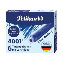 SCATOLA 6 CARTUCCE INCHIOSTRO TP/6 BLU ROYAL PELIKAN 4001 (0ATM01