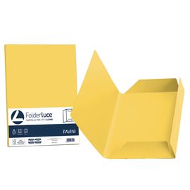 25 cartelline 3 lembi LUCE 200gr 24,5x34,5cm giallo sole FAVINI