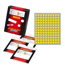 Etichetta adesiva giallo tonda D10mm (10fogli x 120etichette Markin