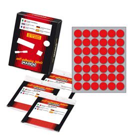 Etichetta adesiva rosso tonda D18mm (10fogli x 42etichette Markin