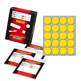 Etichetta adesiva giallo tonda D27mm (10fogli x 20etichette Markin