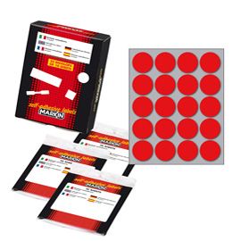 Etichetta adesiva rosso tonda D27mm (10fogli x 20etichette Markin