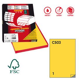Etichetta adesiva C/503 giallo 100fg A4 210x297mm (1et/fg Markin