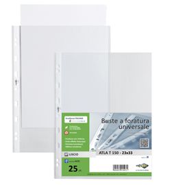 25 buste forate ATLA T 150 23x33cm liscio SEI ROTA