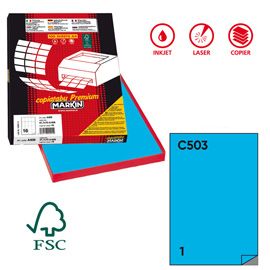 Etichetta adesiva C/503 blu 100fg A4 210x297mm (1et/fg Markin