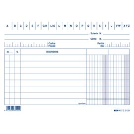 100 SCHEDE 2 COLONNE ORIZZONTALE 10.5X15CM E3129BL EDIPRO