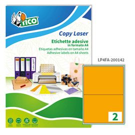 Etichetta adesiva LP4F arancio fluo 70fg A4 200x142mm (2et/fg Tico