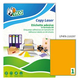 Etichetta adesiva LP4F arancio fluo 70fg A4 210x297mm (1et/fg Tico