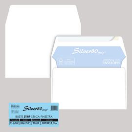 25 busteSILVER80 STRIP FSC®bianca internografata s/finestra114x162mm80gr Pigna E