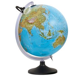 GLOBO GEOGRAFICO ILLUMINATO A RILIEVO URANIO D 30CM Tecnodidattica