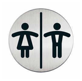 PITTOGRAMMA D 8,3cm 'TOILETTE UOMO/DONNA' IN ACCIAIO