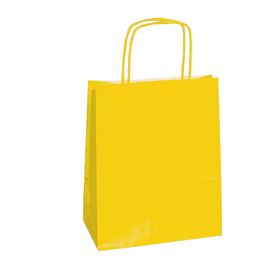 25 SHOPPERS CARTA KRAFT 26x11x35cm TWISTED giallo