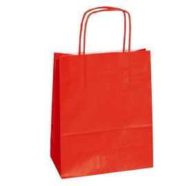 25 SHOPPERS CARTA KRAFT 26x11x35cm TWISTED rosso