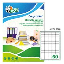 Etichetta adesiva LP4W bianca 100fg A4 37,5x23,5mm (60et/fg Laser Tico