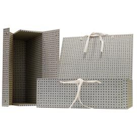 SCATOLA ARCHIVIO IN LEGNO ''UNIVERSALE'' C/FETTUCCIA 38X27CM DORSO 12