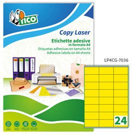 Etichetta adesiva LP4C giallo opaco 70fg A4 70x36mm (24et/fg Tico