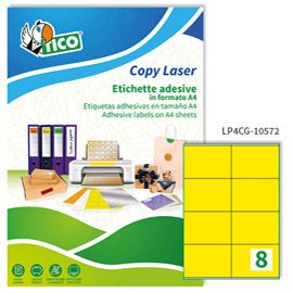 Etichetta adesiva LP4C giallo opaco 70fg A4 105x72mm (8et/fg Tico