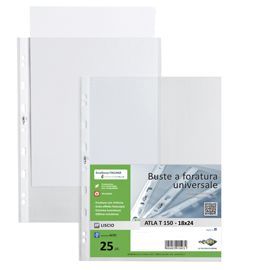 25 buste forate ATLA T 150 18x24cm liscio SEI ROTA