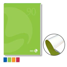 BLOCCO NOTES COLLATO lato corto A4 90gr 80fg bianco copertina 250gr BM