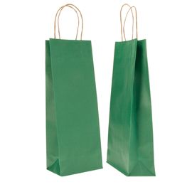 20 SHOPPERS CARTA BIOKRAFT 14X9X38CM PORTABOTTIGLIE VERDE