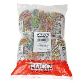 10 SACCHETTI da 100g di ELASTICO GOMMA MISURE e COLORI ASSORT. Markin