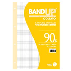 BLOCCO COLLATO FORATI RINFORZATI BANDUP A4 90gr 40fg 5mm BM