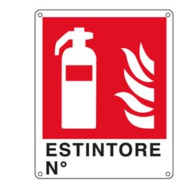 CARTELLO ALLUMINIO 25x31cm 'ESTINTORE N ''