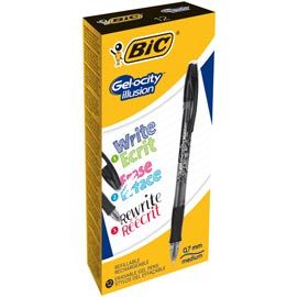 Scatola 12 penna sfera gel cancellabile GELOCITY ILLUSION 0,7mm nero BIC (Delist