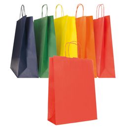 Blister 25 shopper carta kraft 36X12X41cm twisted col.ass. aut/inv Mainetti Bags