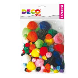Pompon busta da 40pz colori assortiti DECO
