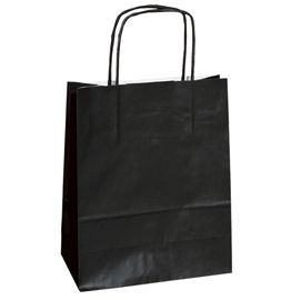 25 shoppers carta kraft 14x9x20cm twisted nero