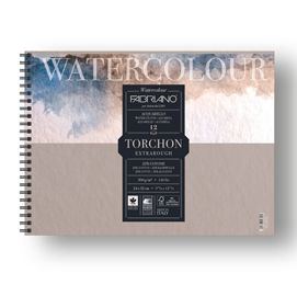 Blocco spiralato 24x32cm 12fg 300gr Watercolour Torchon Fabriano