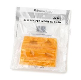 Blister 20 Portamonete in PVC 20cent arancio