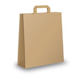 SCATOLA 300 SHOPPERS CARTA BIOKRAFT 26x11x35CM AVANA NEUTRO PIATTINA