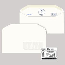 500 busteKAMI GOMMATE bianca carta riciclata FSC®c/finestra110x230mm 100gr Pigna