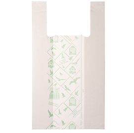 Scatola 500 Shoppers bianchi MIDI 16mic 28x50CM 7+7cm Mater-Bi