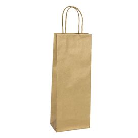 20 shoppers carta biokraft 14X9X38cm portabottiglie oro