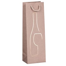 Shopper portabottglie c/manici in corda 12x37x9cm avana Rex Sadoch