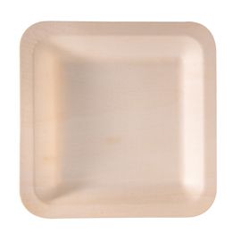 50 Piatti monouso in legno quadrati 21,5 x 21,5cm Signor Bio (Delist