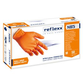 Conf 50 Guanti In Nitrile N85 arancione tg M ultra resistenti Reflexx