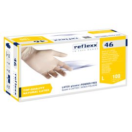 Conf 100 Guanti In lattice s/polvere R46 taglia L bianchi Reflexx