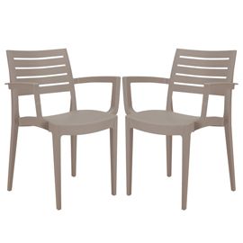 Set da 2 sedie con braccioli Firenze in polipropilene juta Grandsoleil