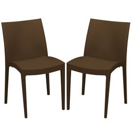 Set da 2 sedie Venice in polipropilene moka Grandsoleil